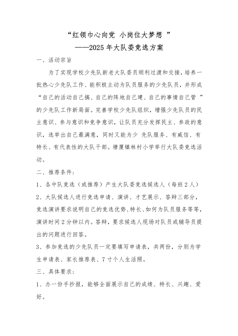 19少代会大队委竞选方案-教务文库