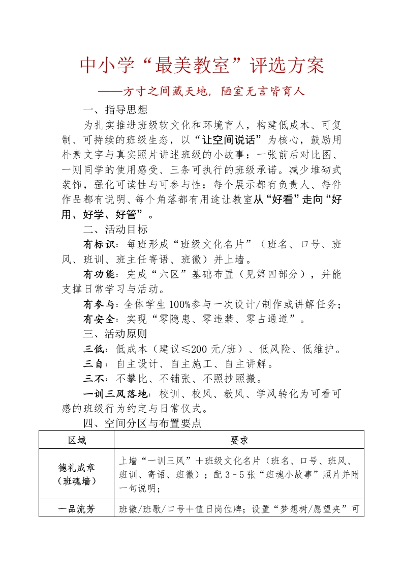 2025年中小学最美教室评选方案-教务文库