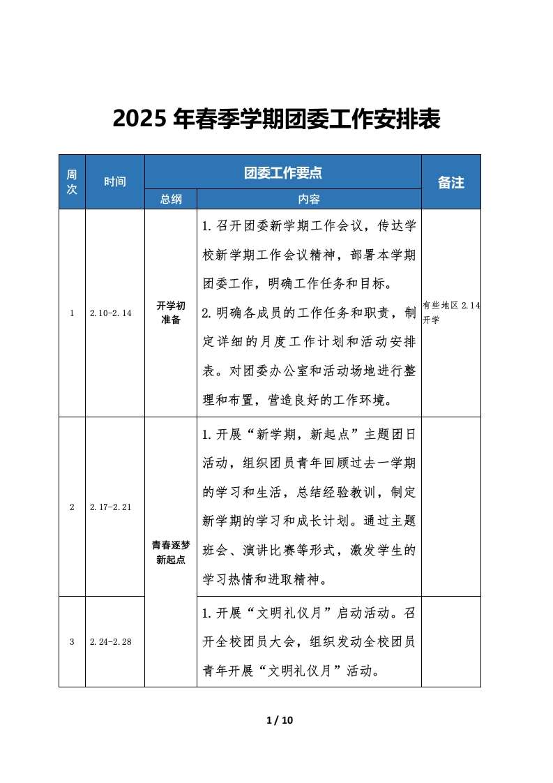 2025年春季学期团委工作安排表(1)-教务文库