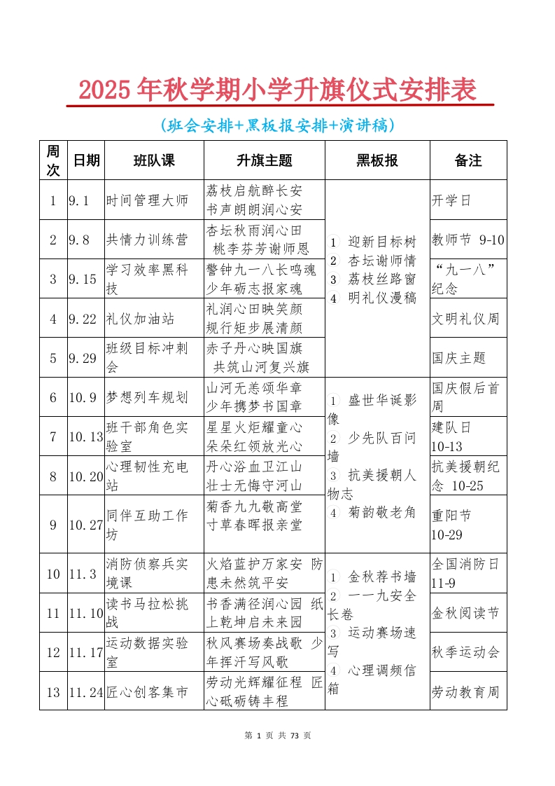 2025年秋季学期国旗下讲话稿-教务文库