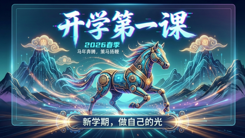 2026春季开学第一课：马年奔腾，策马扬鞭，新学期，做自己的光ppt-教务文库