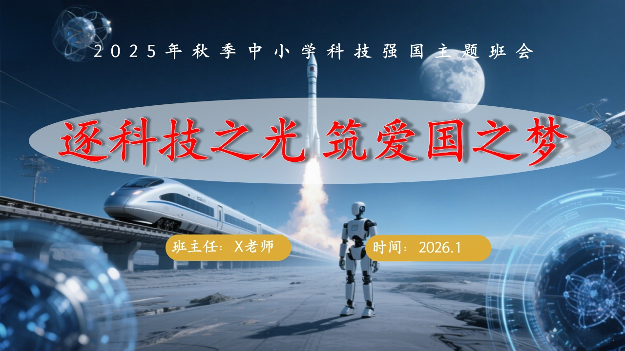 【25年秋】【第16周】《逐科技之光，筑爱国之梦》主题班会PPT-教务文库