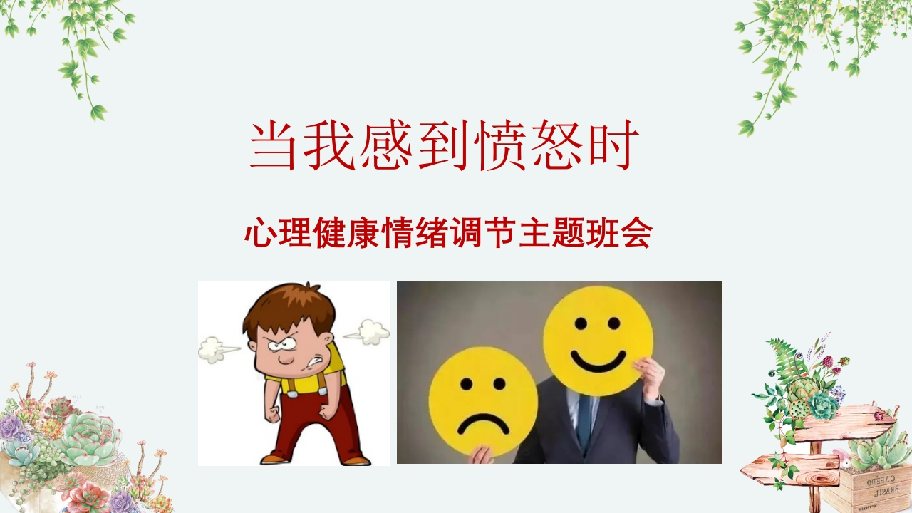【通用】【情绪管理】中学生主题班会：当我感到愤怒时有教案-教务文库