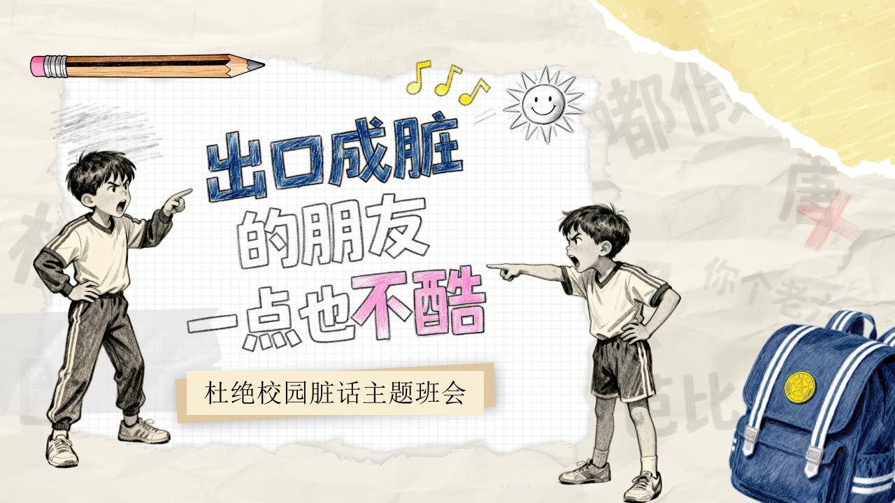 【通用】【文明教育】主题班会：不要说脏话“出口成脏”-教务文库