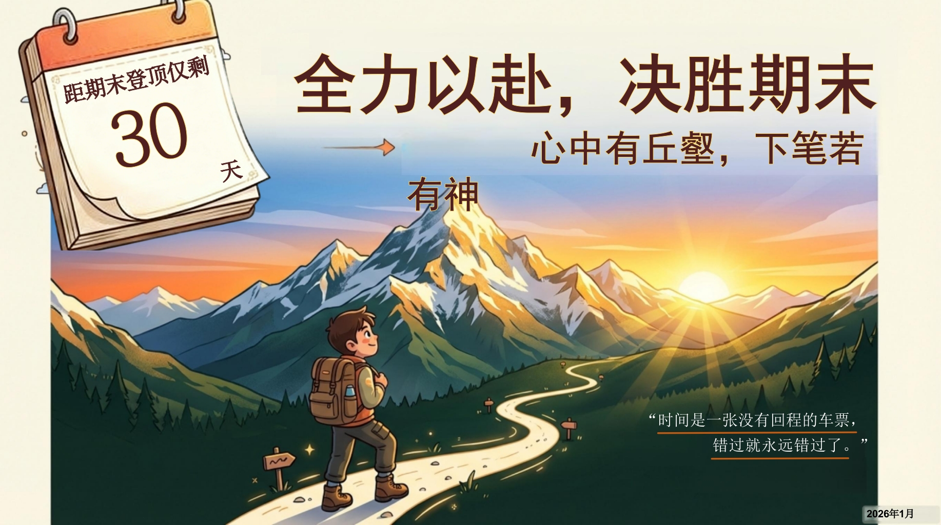 【通用】【期末动员】主题班会：全力以赴，登顶期末巅峰ppt-教务文库