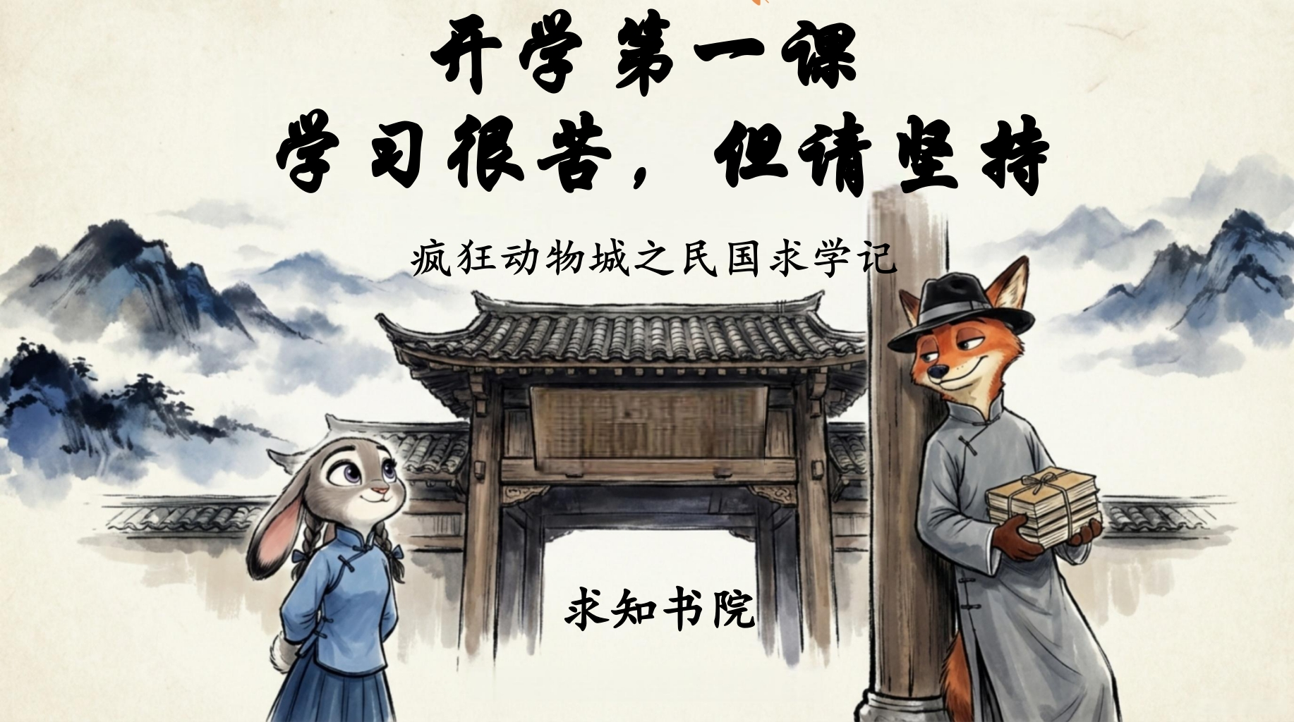 【通用】开学第一课(疯狂动物城)：学习很苦，但请坚持-教务文库