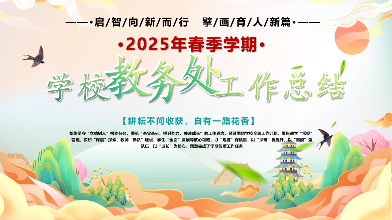 启智向新而行擘画育人新篇——2025年春季学期学校教务处工作总结PPT课件
